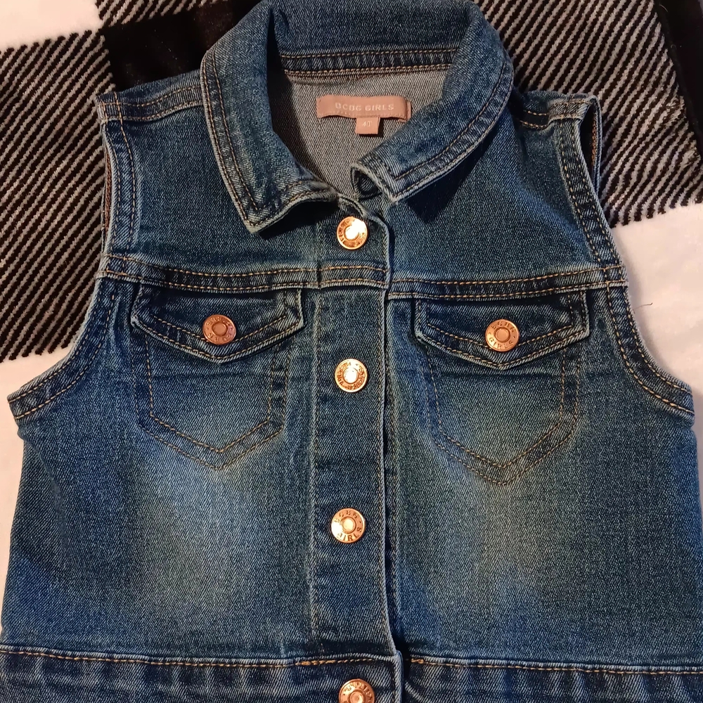 BCBGirls Kids' Denim Vest with Copper Buttons